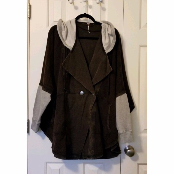 Free People Jackets & Blazers - New Free People Hooded Cape Style Jacket Size XS/S